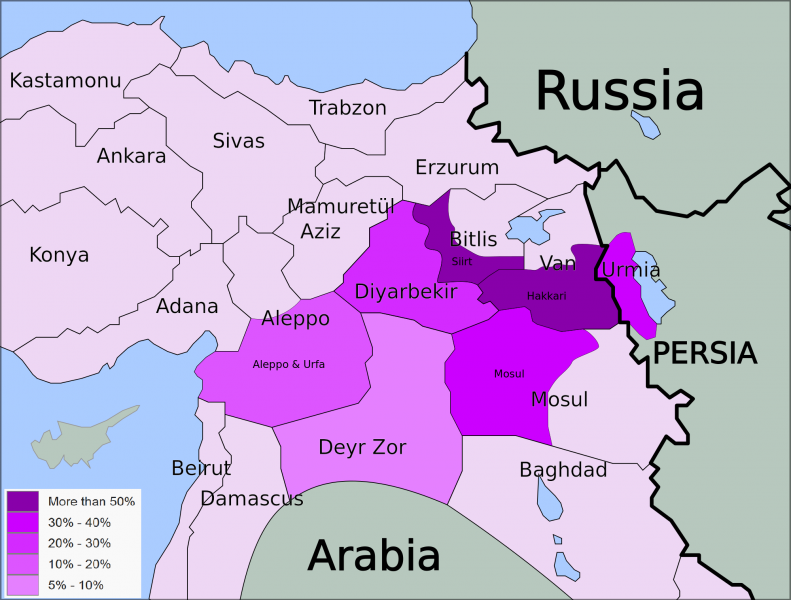 Settlement areas of the Syriacs 1914